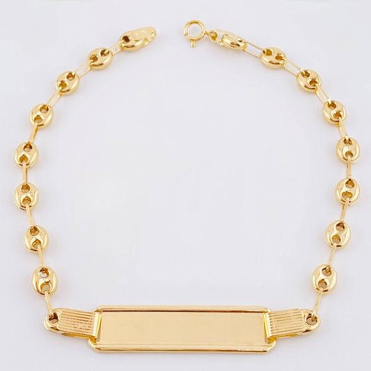 Pulso Placa GC Robusta 3.9gr / 19.5cm / 4.8mm Oro Amarillo 18K