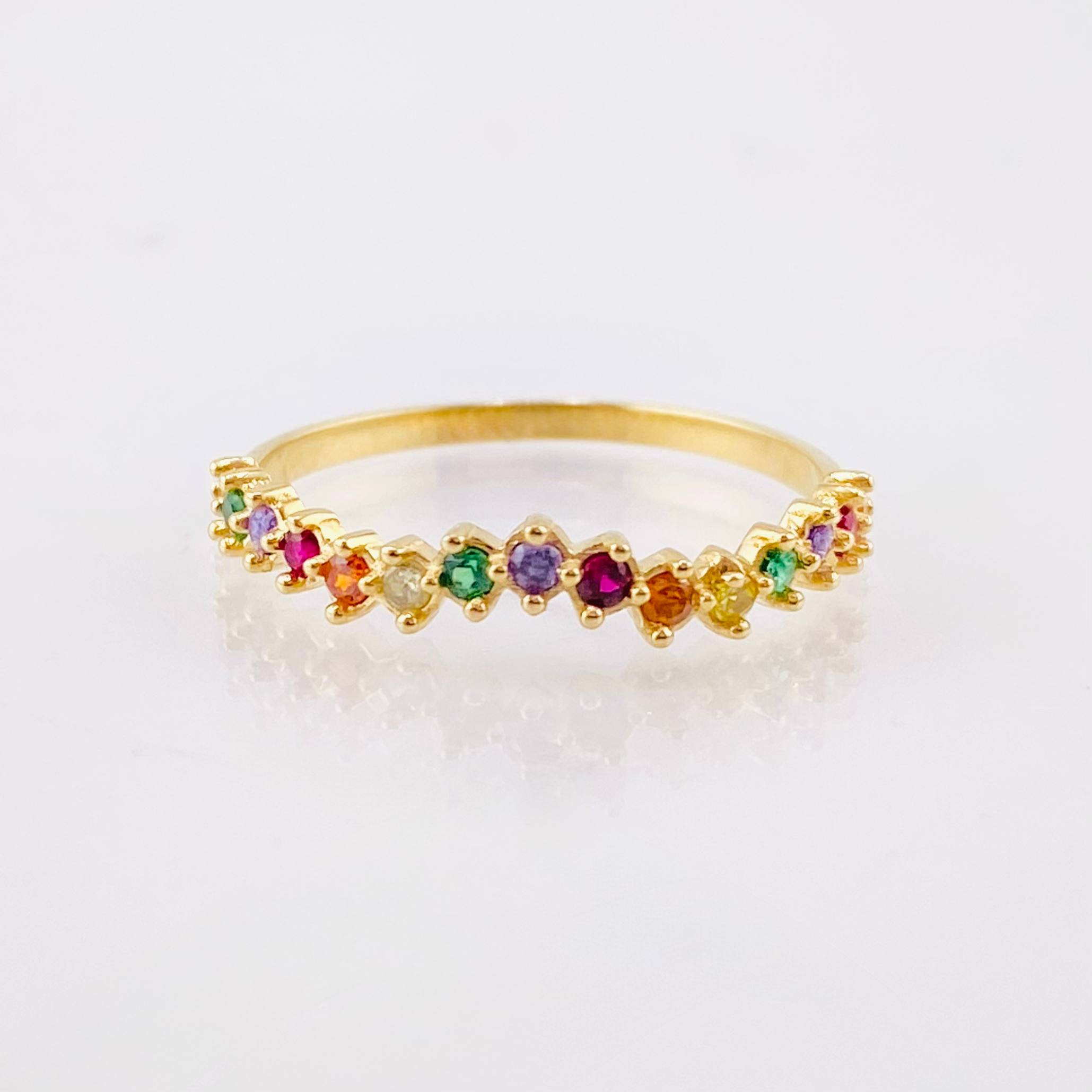 Anillo Ola Carril 1.3gr / T6 3/4 / Oro Amarillo 18K