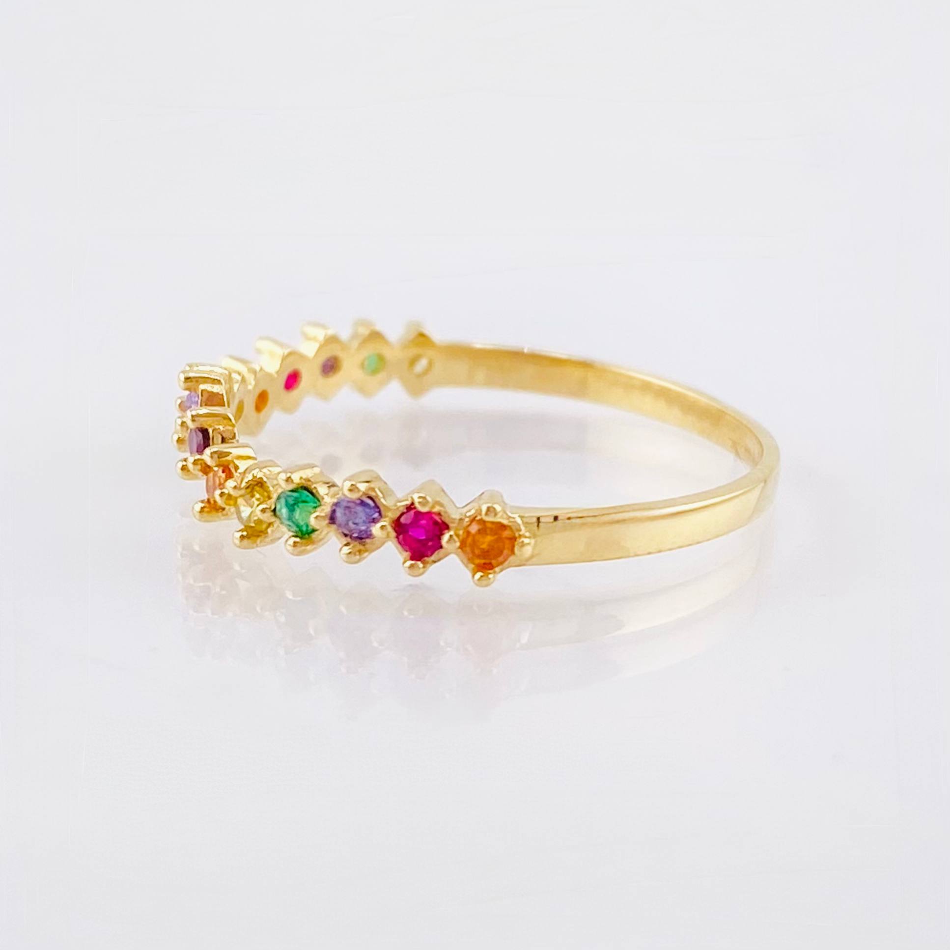 Anillo Ola Carril 1.3gr / T6 3/4 / Oro Amarillo 18K