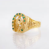 Anillo Herradura Caballo 5.4gr / T9 3/4 / Oro Amarillo 18K ©
