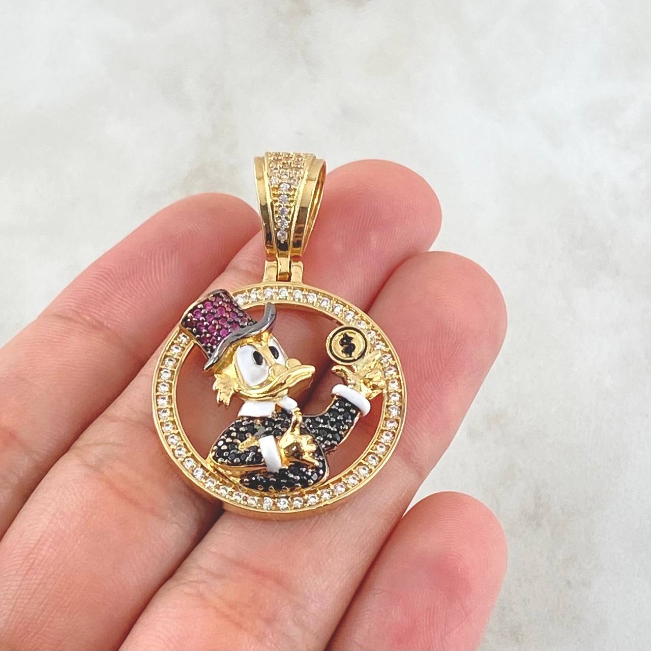 Dije Circulo Pato Inspirado 8.5gr / 4cm / Oro 18K