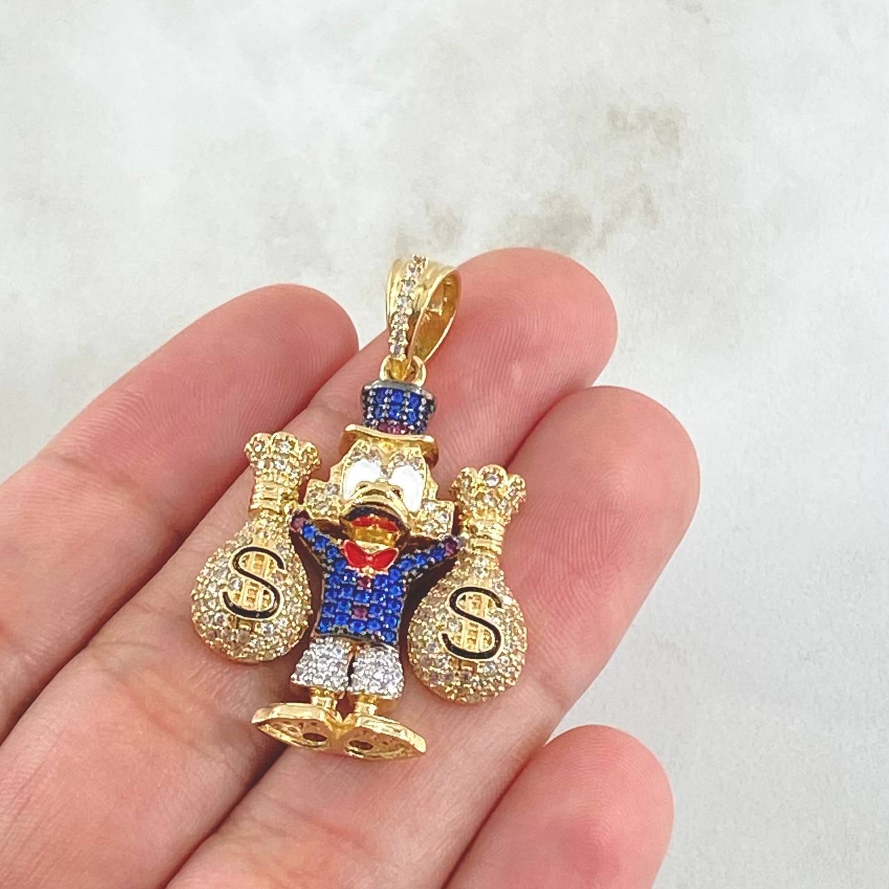 Dije Pato Bolsas de Dinero 10gr / 3.7cm / Oro 18K