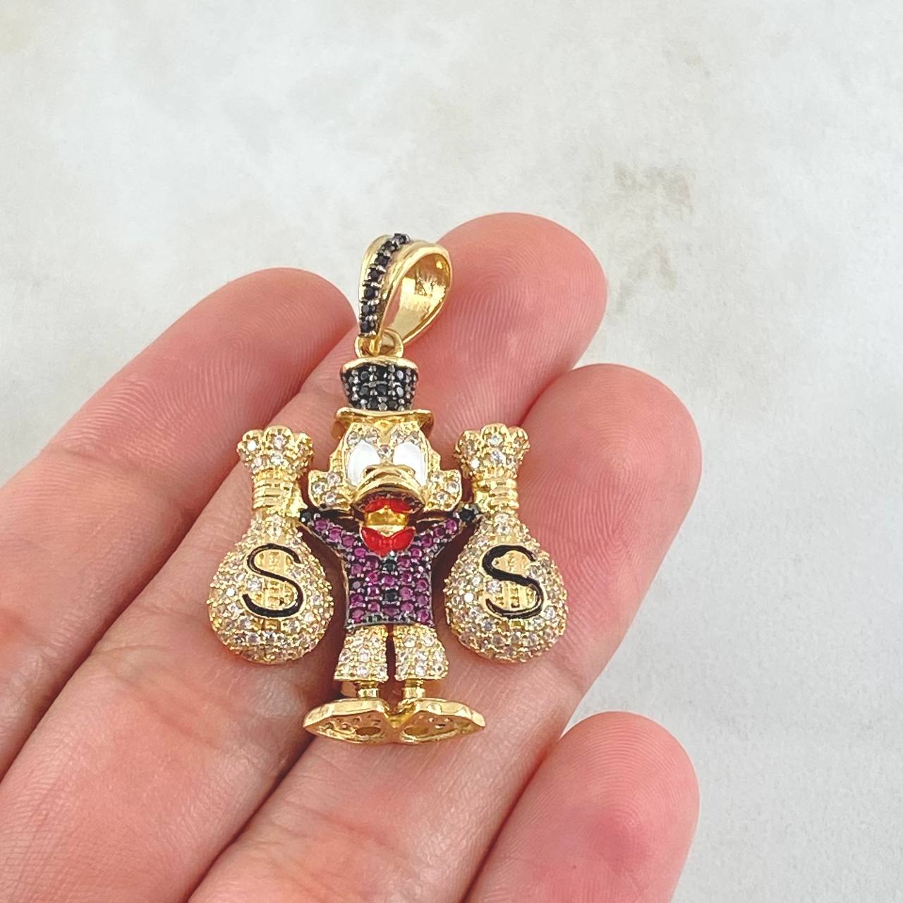 Dije Pato Bolsas de Dinero 10gr / 3.7cm / Oro 18K