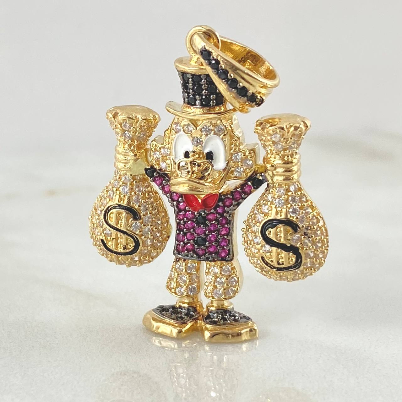 Dije Pato Bolsas de Dinero 10gr / 3.7cm / Oro 18K