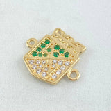 Herraje Atlético Nacional 3.4gr / 1.8cm / Oro 18K