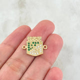 Herraje Atlético Nacional 3.4gr / 1.8cm / Oro 18K
