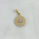 Dije Cupula Real 2.15gr / 2.1cm / Circones Blancos Oro Amarillo ©