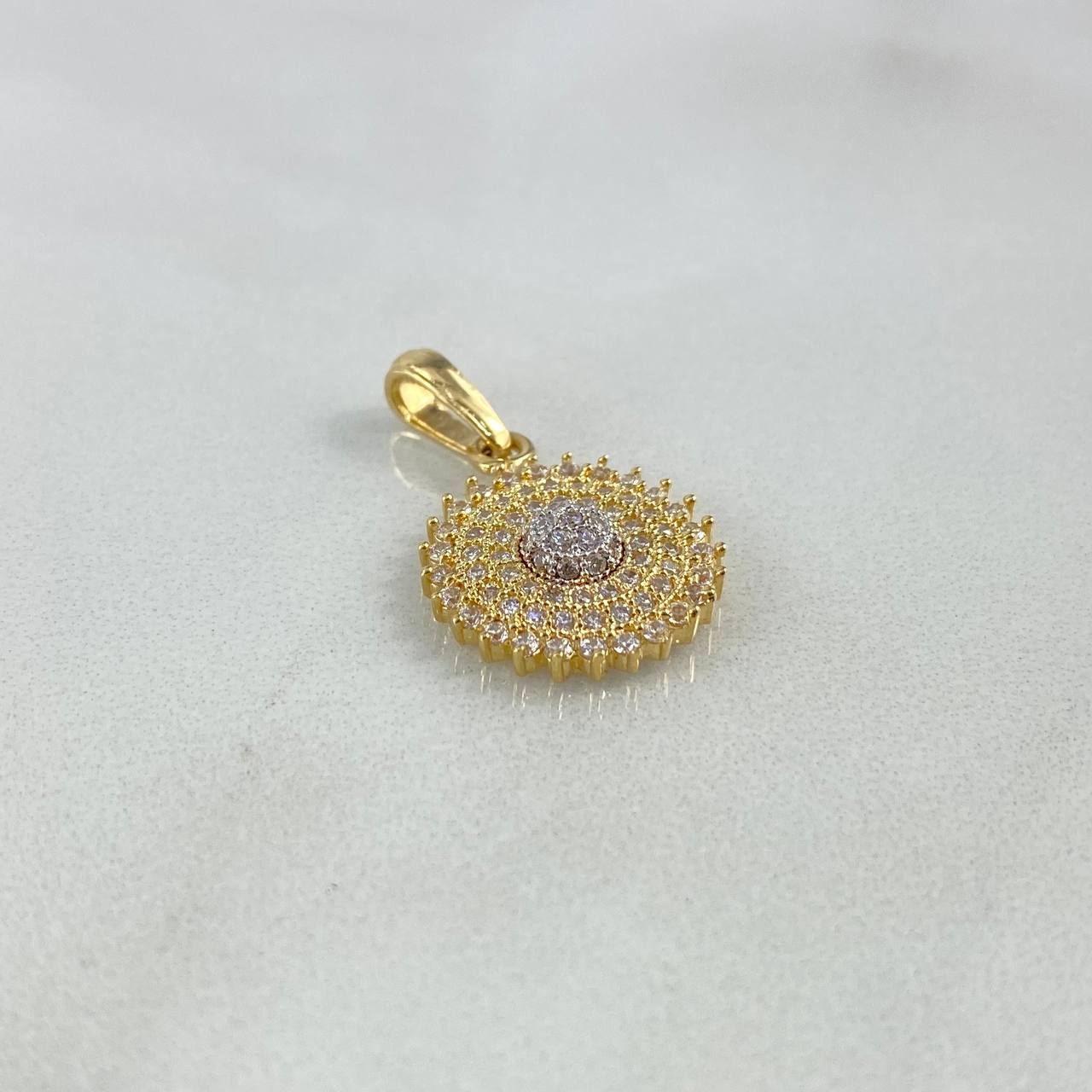 Dije Cupula Real 2.15gr / 2.1cm / Circones Blancos Oro Amarillo ©
