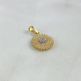 Dije Cupula Real 2.15gr / 2.1cm / Circones Blancos Oro Amarillo ©