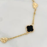 Pulso Aro Seguido Trebol 3g / 18.05cm / 1.62mm Oro Amarillo 18K