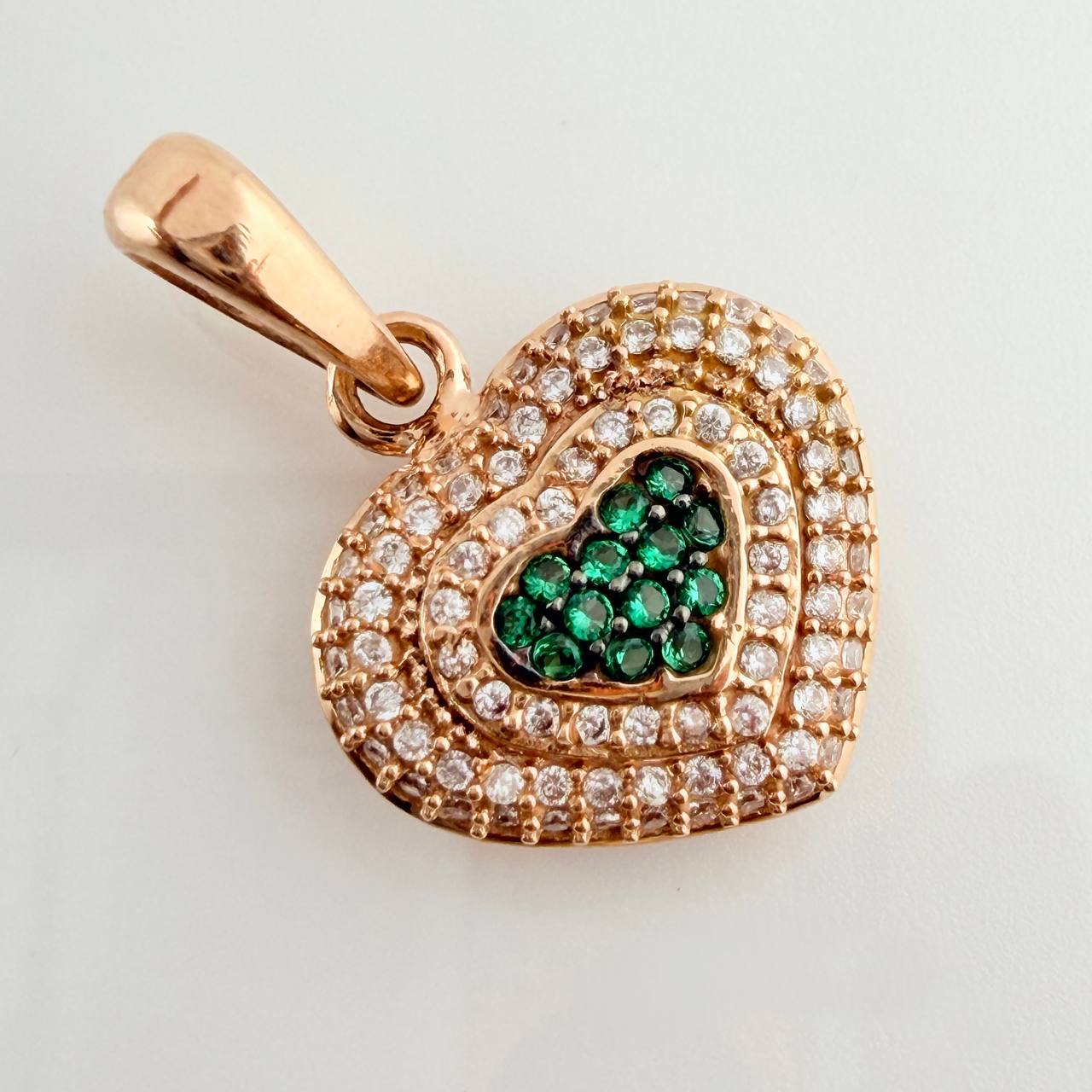 Dije Corazon 3.4gr / 2.5cm / Dos Oros Negro Rosa 18K %