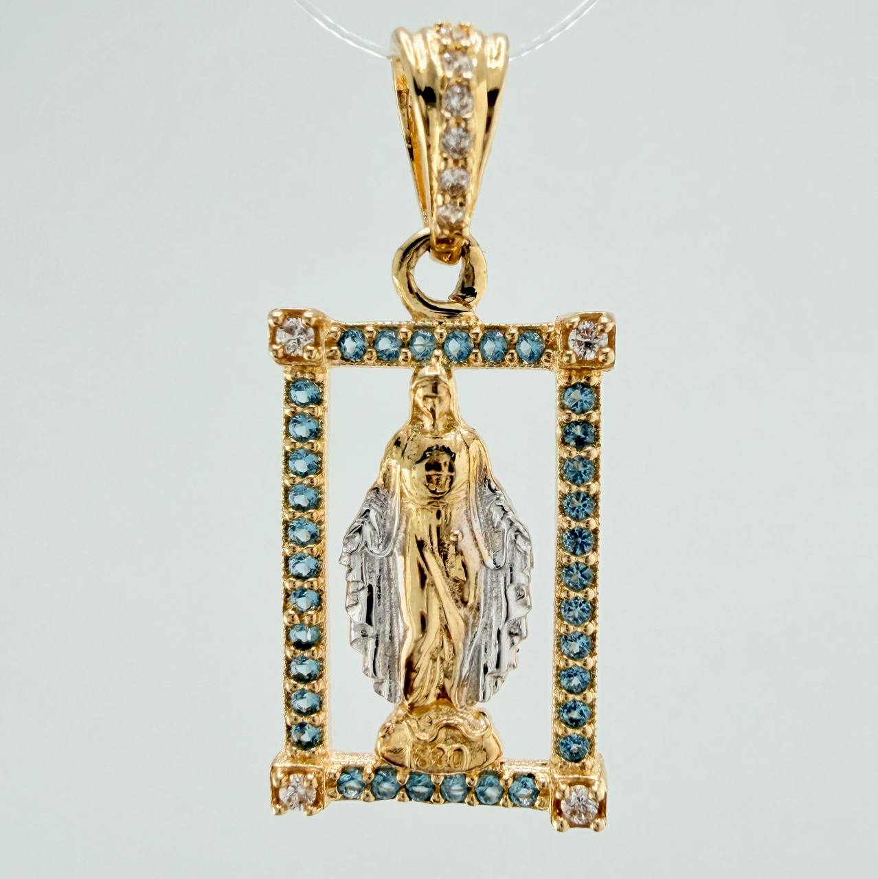 Dije Virgen Milagrosa 2.5gr / 2.5cm / Dos Oros Amarillo Blanco 18K %