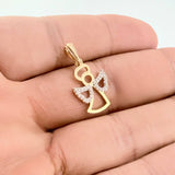 Dije Angel 1.65gr / 2.5cm / Dos Oros Amarillo Blanco 18K %