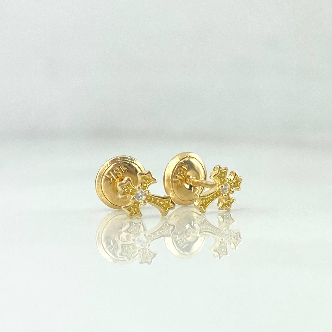 Topos Cruz 0.65gr / Circones Blancos Oro Amarillo