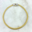 Tobillera Cubana Infinito 8.55gr / 25.5cm / 5mm Circones Blancos Oro Amarillo +4 *