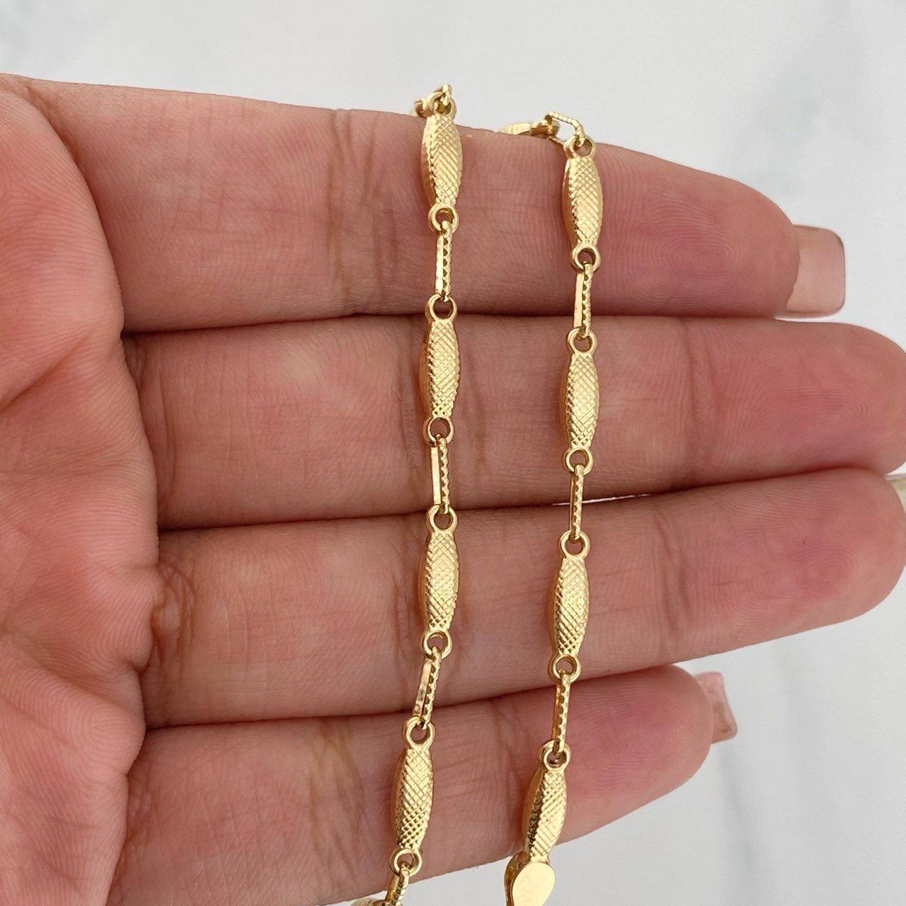 Pulso Rustico Eslabon 3.8 g / 21 cm / 1.3 mm Oro Amarillo 18K