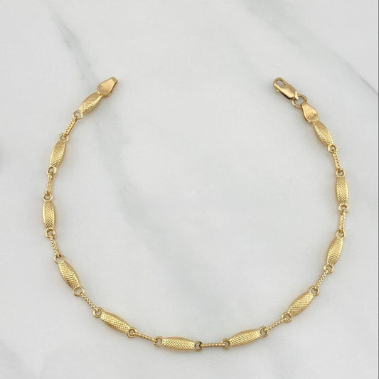 Pulso Rustico Eslabon 3.8 g / 21 cm / 1.3 mm Oro Amarillo 18K