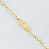 Pulso Bebé Espiga Rectangular Ovalado 1.2gr / 14.5cm / Oro Amarillo 18K *