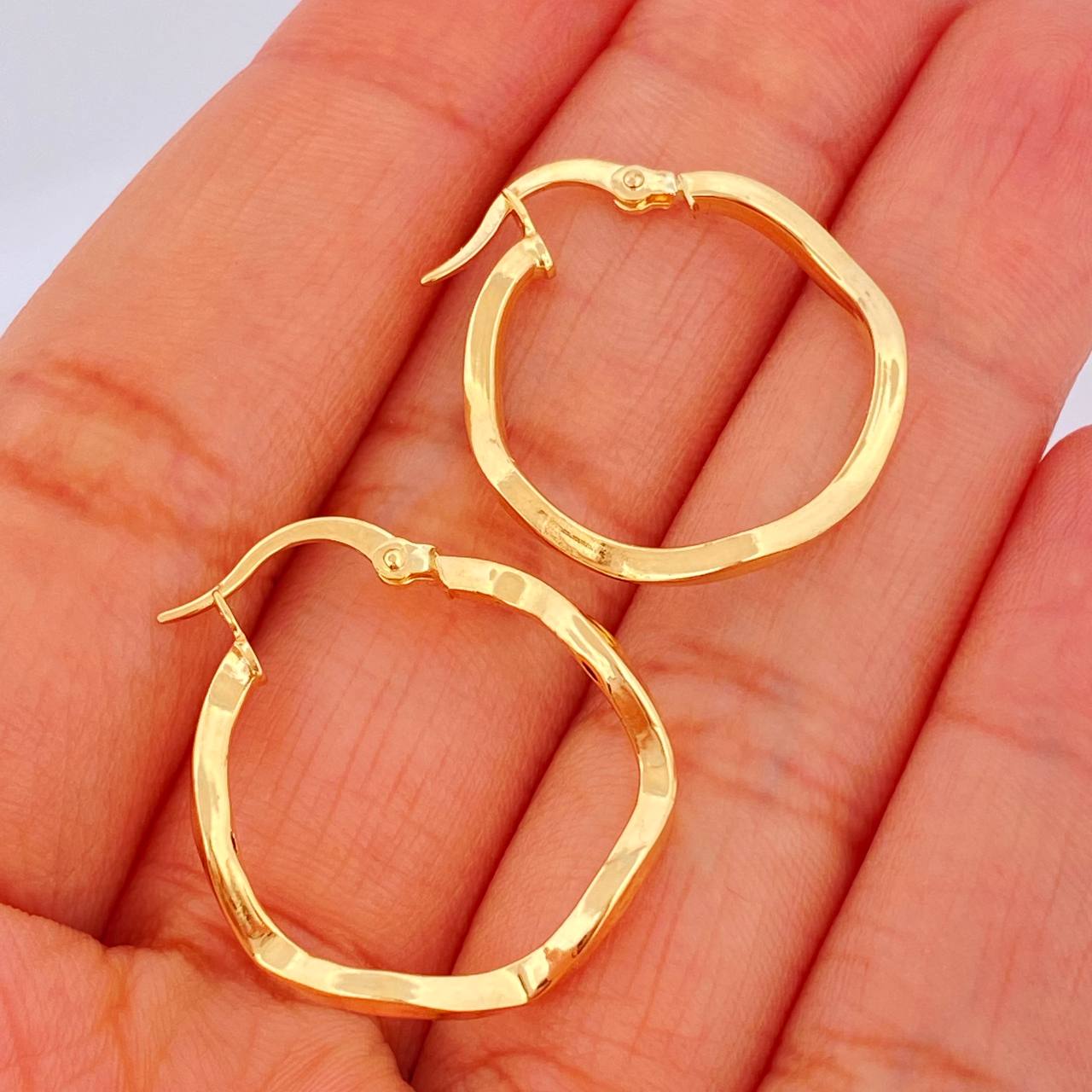 Candongas Tejas 1.65gr / 2.5cm / Oro Amarillo 18K &