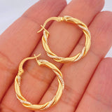 Candongas Sari 2.2gr / 2.5cm / Dos Oros Amarillo Blanco 18K &