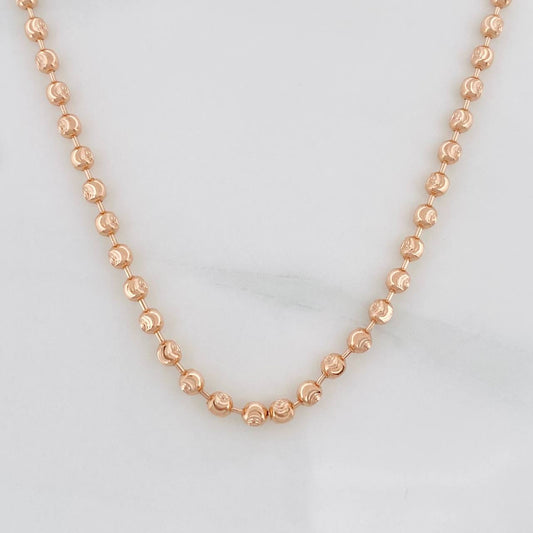 Cadena Militar Media Luna 8.9g / 60cm / 2mm Oro Rosa 18K