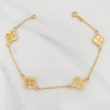 Pulso Espiga Trebol 3.55g / 19cm / 1.31mm Oro Amarillo 18K