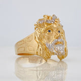 Anillo Rostro Cristo 8.65g / T10 1/2 Dos Oros Amarillo Blanco 18K