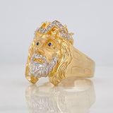 Anillo Rostro Cristo 8.65g / T10 1/2 Dos Oros Amarillo Blanco 18K