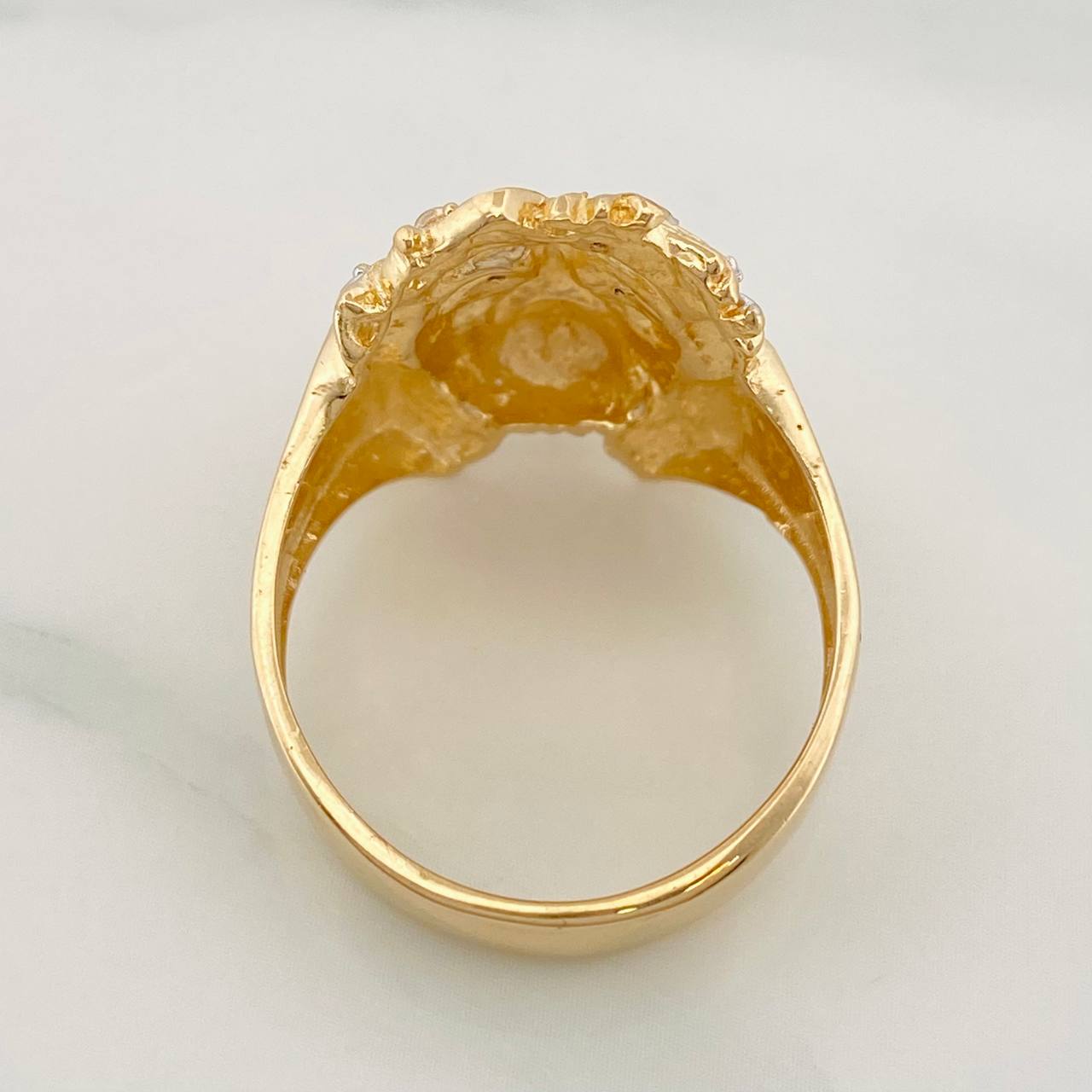 Anillo Rostro Cristo 8.65g / T10 1/2 Dos Oros Amarillo Blanco 18K