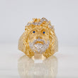 Anillo Rostro Cristo 8.65g / T10 1/2 Dos Oros Amarillo Blanco 18K