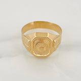 Anillo Sello Corona 3.95g / T10 3/4 Oro Amarillo 18K