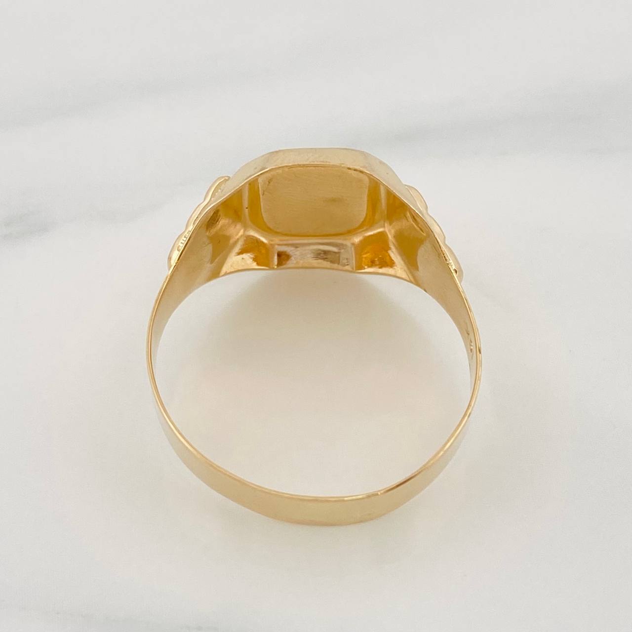 Anillo Sello Corona 3.95g / T10 3/4 Oro Amarillo 18K