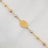Cadena Denario Virgen Milagrosa Cruz 3.65g / 45cm / 2.5mm Tres Oros 18K