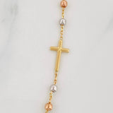 Cadena Denario Virgen Milagrosa Cruz 3.65g / 45cm / 2.5mm Tres Oros 18K