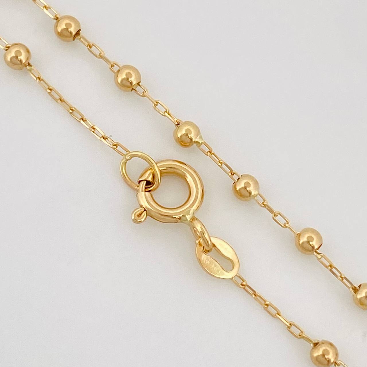 Cadena Denario Virgen Milagrosa Cruz 2.7g / 45cm / 2.5mm Oro Amarillo 18K