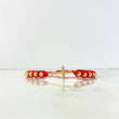Pulsera Roja Cruz Plana 1.9gr / 4mm-3mm Bolas Lisas 18 und Oro Amarillo *