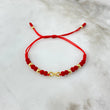 Pulsera Roja Infinito Neo Separado 0.8gr / 4mm-3mm Bolas Lisas 6 und Oro Amarillo *