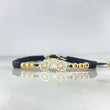 Pulsera Negra Bicicleta Basteada 1.3gr / 4mm-3mm Bolas Lisas 8 und Oro Amarillo *