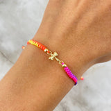 Pulsera Multicolor Libelula 0.45gr / 3mm Bolas Lisas 4 und Oro Amarillo *