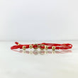 Pulsera Roja Infinito Atravezado 0.8gr / 4mm-3mm Bolas Lisas 6 und Oro Amarillo *