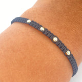 Pulsera Tejida Negra 0.2gr / Oro Amarillo 18K &