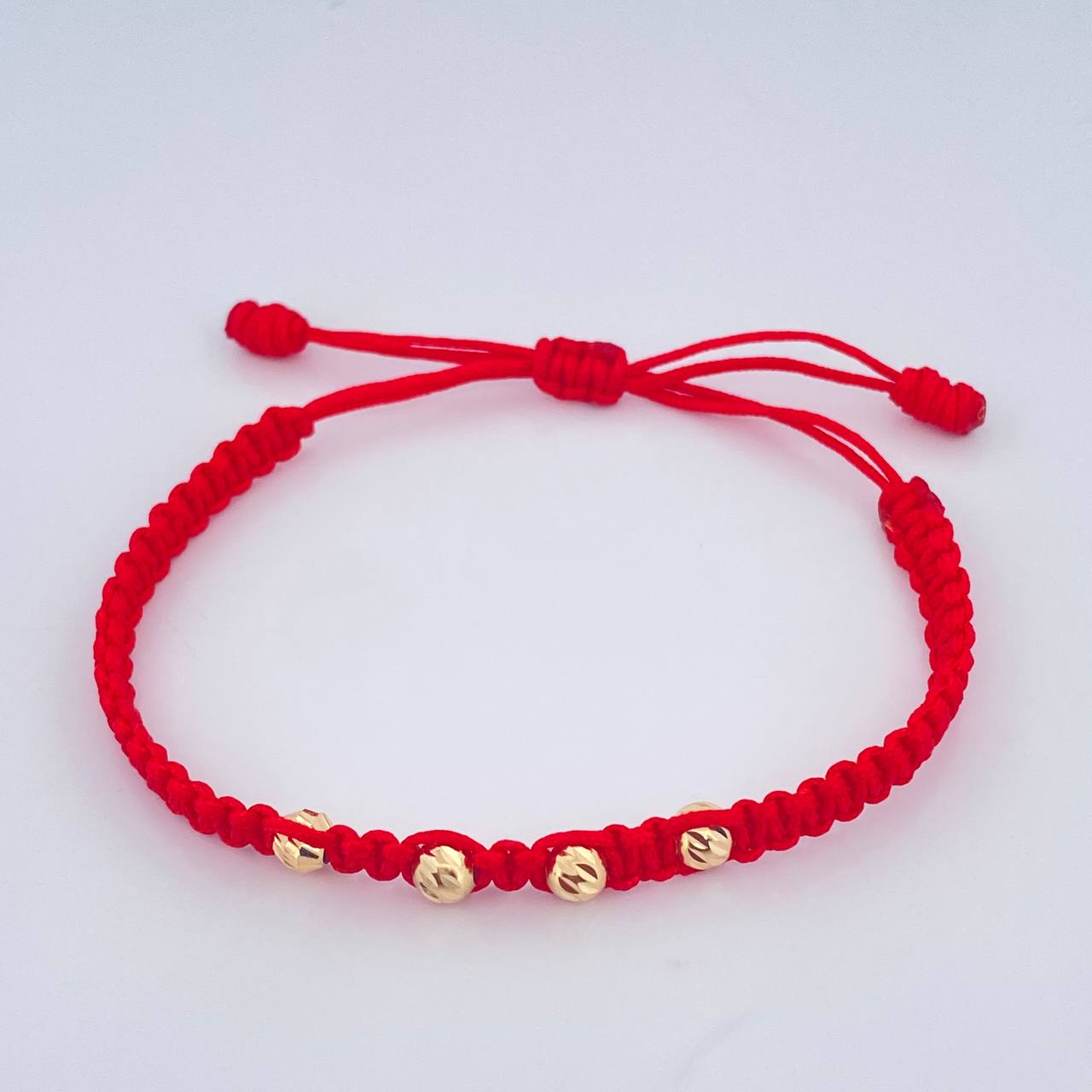 Pulsera Tejida Roja 0.45gr / Oro Amarillo 18K &