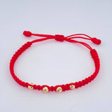 Pulsera Tejida Roja 0.45gr / Oro Amarillo 18K &