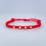 Pulsera Tejida Roja 0.45gr / Oro Amarillo 18K &