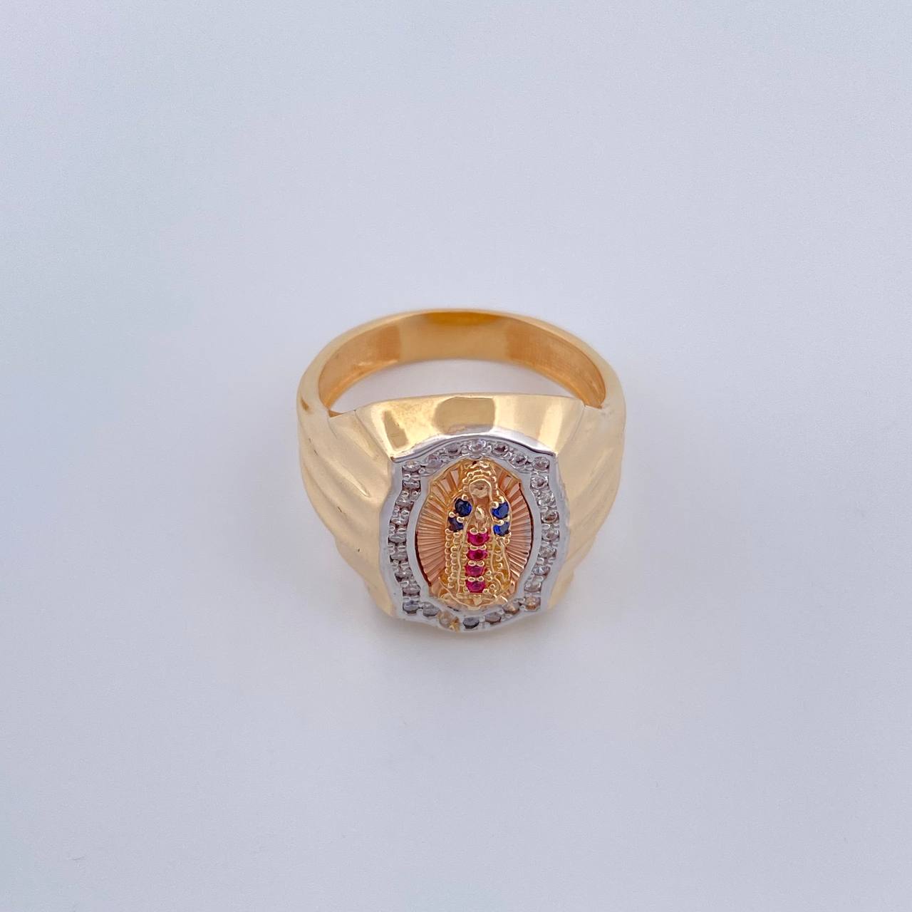 Anillo Virgen De Guadalupe 6.2gr / T7 1/4 / Tres Oros 18K $
