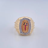 Anillo Virgen De Guadalupe 6.2gr / T7 1/4 / Tres Oros 18K $