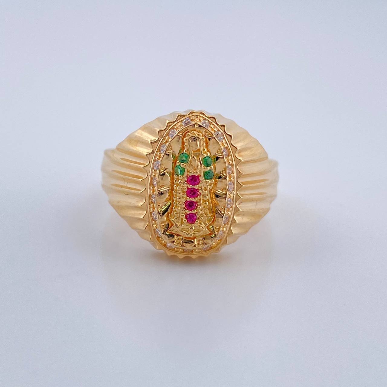 Anillo Virgen De Guadalupe 4.55gr / T7 3/4 / Oro Amarillo 18K $