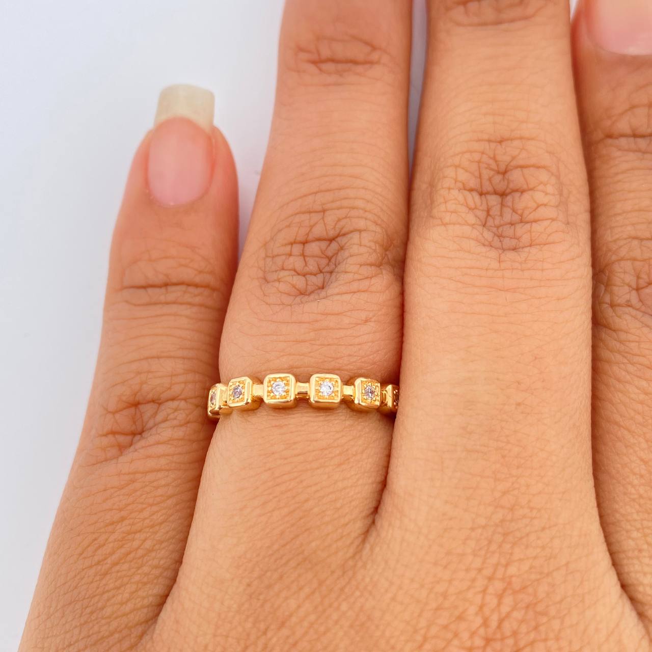 Anillo Churumbela Cuadros 1.65gr / T5 1/2 / Oro Amarillo 18K $