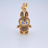 Dije Conejo Sonriente 5.95gr / 3.4cm-Dos Oros Amarillo Blanco 18K $