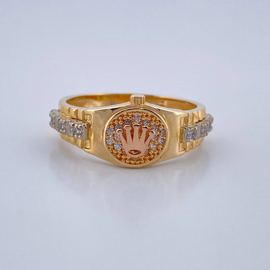 Anillo Corona RX 4.45gr / T7 1/2 / Tres Oros 18K $